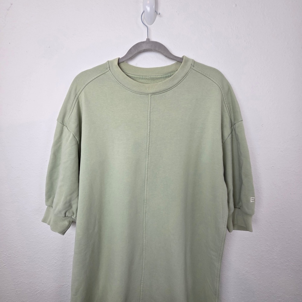 Everlane Sage Green Organic Cotton Sweatshirt T-Shirt Dress Women Small - Picture 2 of 11